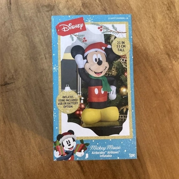 Disney 21” Mickey Mouse Gemmy Airblown Inflatable Christmas Tabletop - Picture 1 of 3